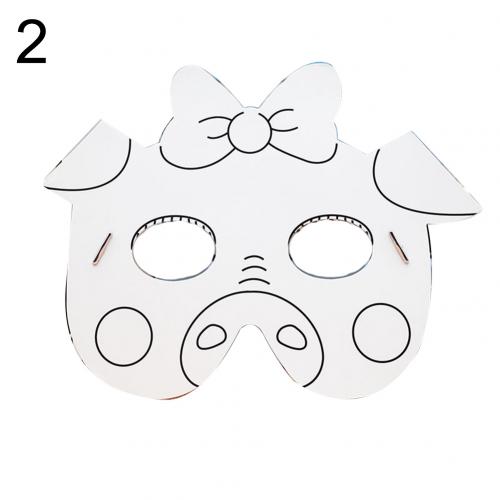 Cartoon Tier Papier Malerei Maske Graffiti DIY Kunst Handwerk Kindergarten Kinder Spielzeug Intelligenz Entwicklungs Spielzeug