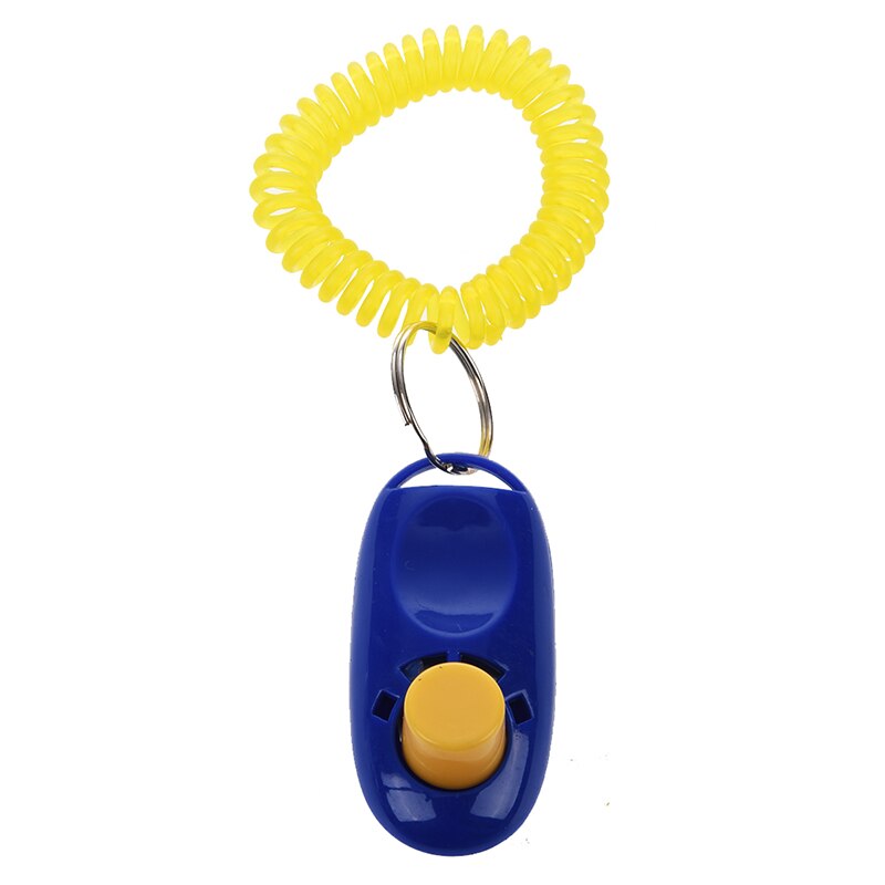 pet dog puppy training clicker with wrist strappy (blue): Default Title