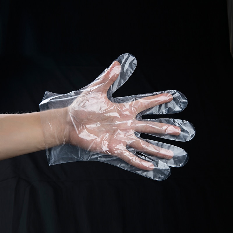 Lot de 1000 gants jetables en plastique transparent blanc de qualité alimentaire, respectueux de l'environnement, pour cuisine, cuisinier, restaurant, accessoires