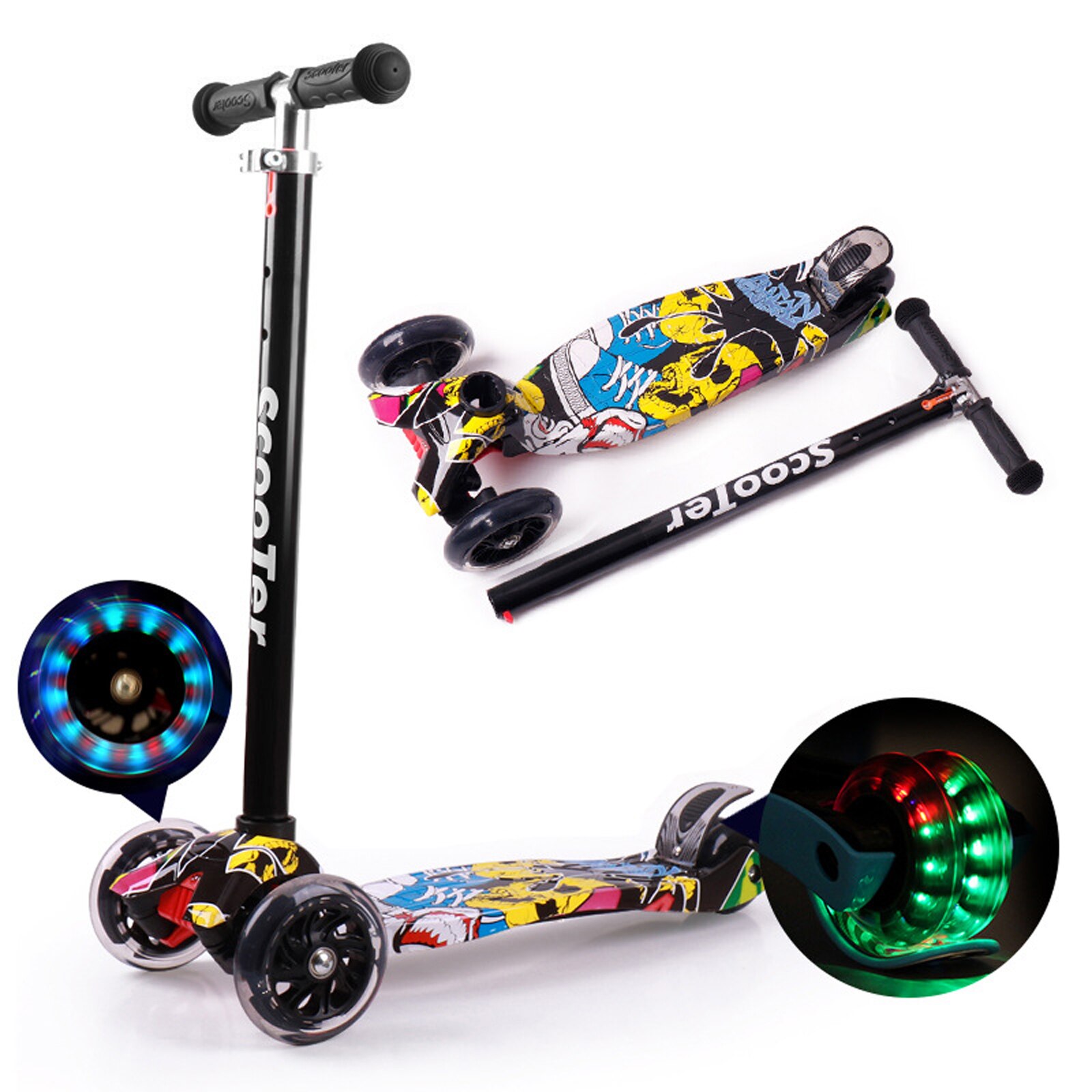 Kids Foldable Scooter with Adjustable Handlebar - Lightweight Kick Scooter for Boys & Girls 🇬🇧 main image 0