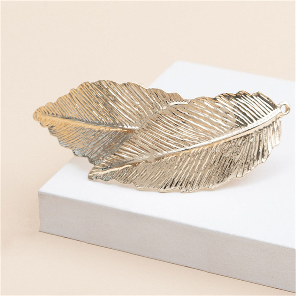 Pasadores con forma de hoja de plumas de Metal Vintage para mujeres y niñas, aleación de belleza, oro, plata, horquillas, joyería de , pinzas para el cabello