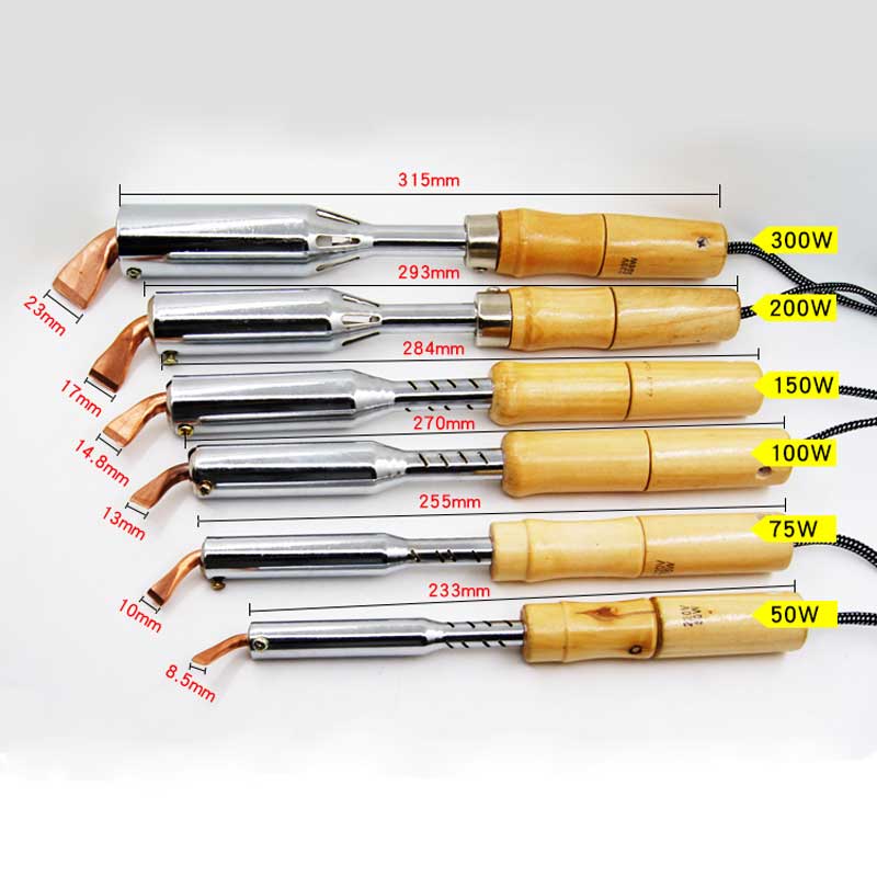 Electric Soldering Iron Heavy Duty External heat 50W 75W 100W 150W 200W 300W High Power Soldering Iron Chisel Tip Wood Handle