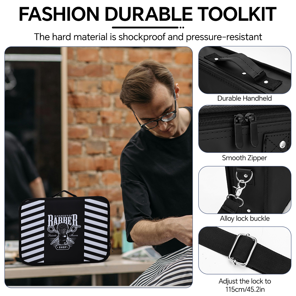 Portable Stylist Hairdressing Tool Bag Large Capacity Case for Scissors/Salon Tools, Barber Organizer Suitcase