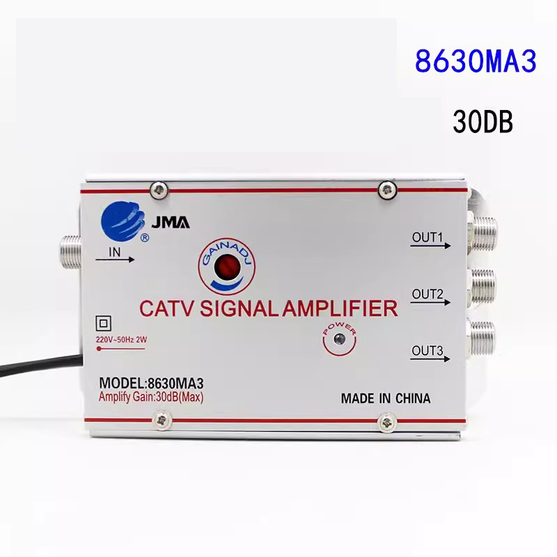 Ac 220V 4 Way Catv Kabel Tv Splitter Versterker 30db Digitale Tv Antenne Signaalbooster Home Tv Apparatuur 45Mhz Naar 860Mhz Us Plug: Roze