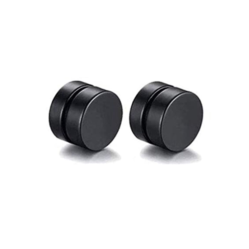1 Pair Crystal Strong Magnetic Ear Stud Clip Earrings for Men Women Punk Round Zircon Magnet Earrings Non Piercing Jewelry: Imitation Rhodium Plated