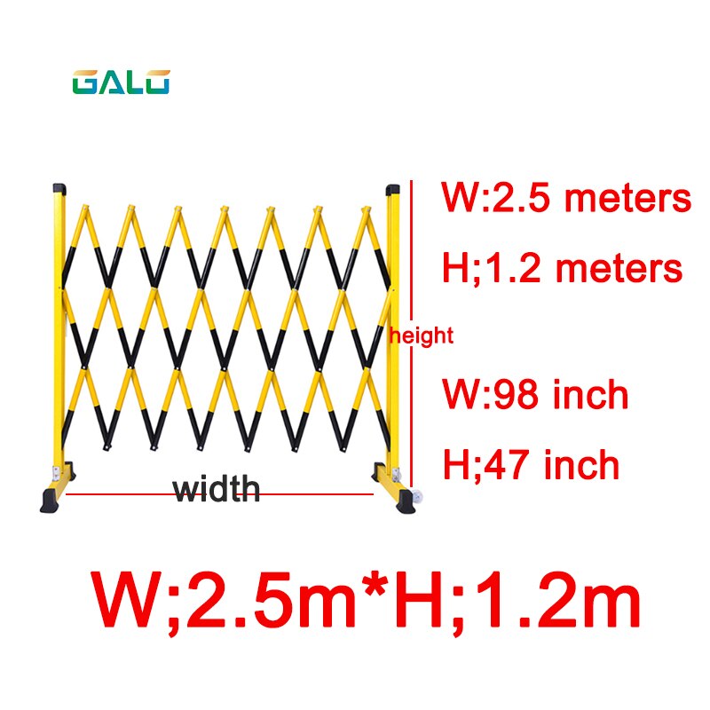 Vallas telescópicas FRP, protección de aislamiento, valla de seguridad, valla de aislamiento plegable móvil: W2.5 H1.2 meter