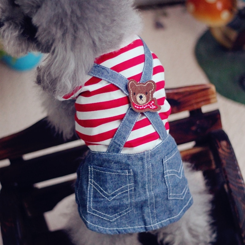 Ropa de mascotas para Yorkshire Terrier, perros pequeños, cachorros, animales pequeños, razas a rayas, vestidos de princesa para boda y gatos de verano
