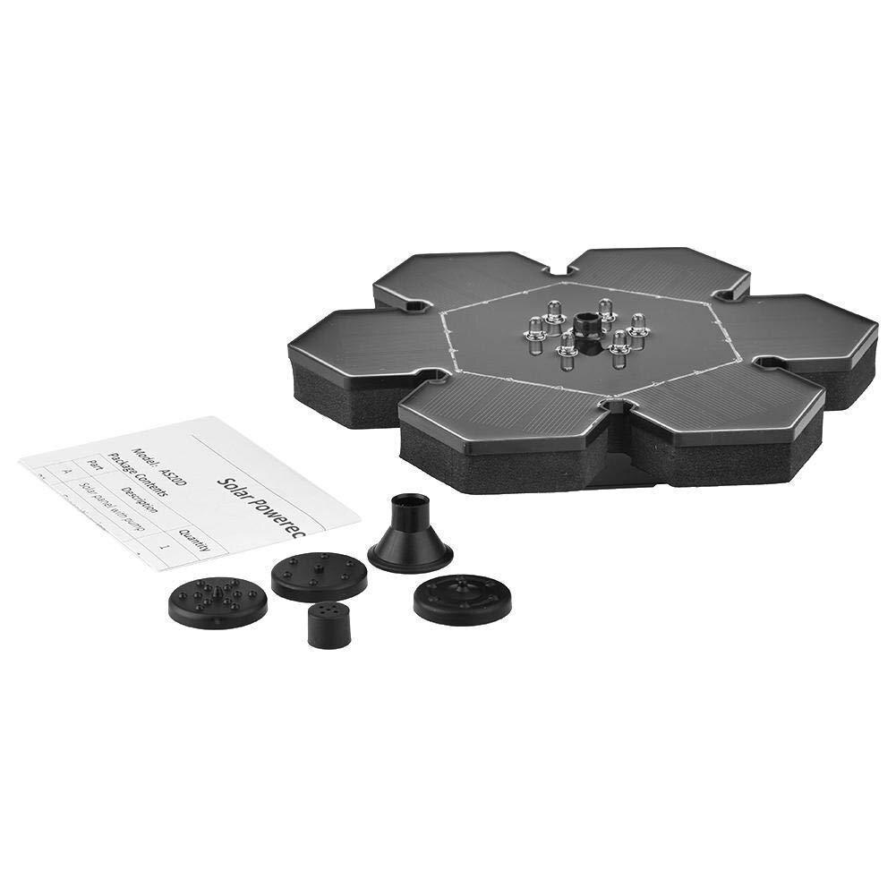 Sol springvand 9v 2.4w med led lys til udendørs dam pool fisk tank haven dekoration