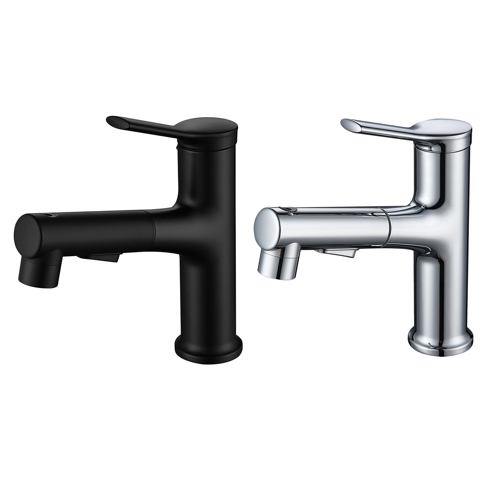 Bathroom Pull Out Faucet Sink with Sprayer, Single Handle One Hole Basin Mixer