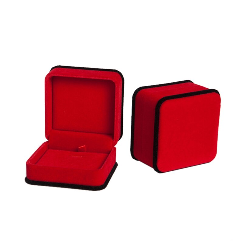 Valentines day ring velvet packaging box jewelry organizer earrings pendant women accessories case: Red / Pendant box