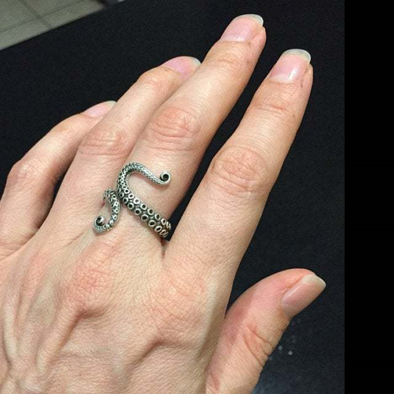 Europäischer stil, schlichte retro-persönlichkeit, oktopus-punktrend, ändern oktopus, offener Ring