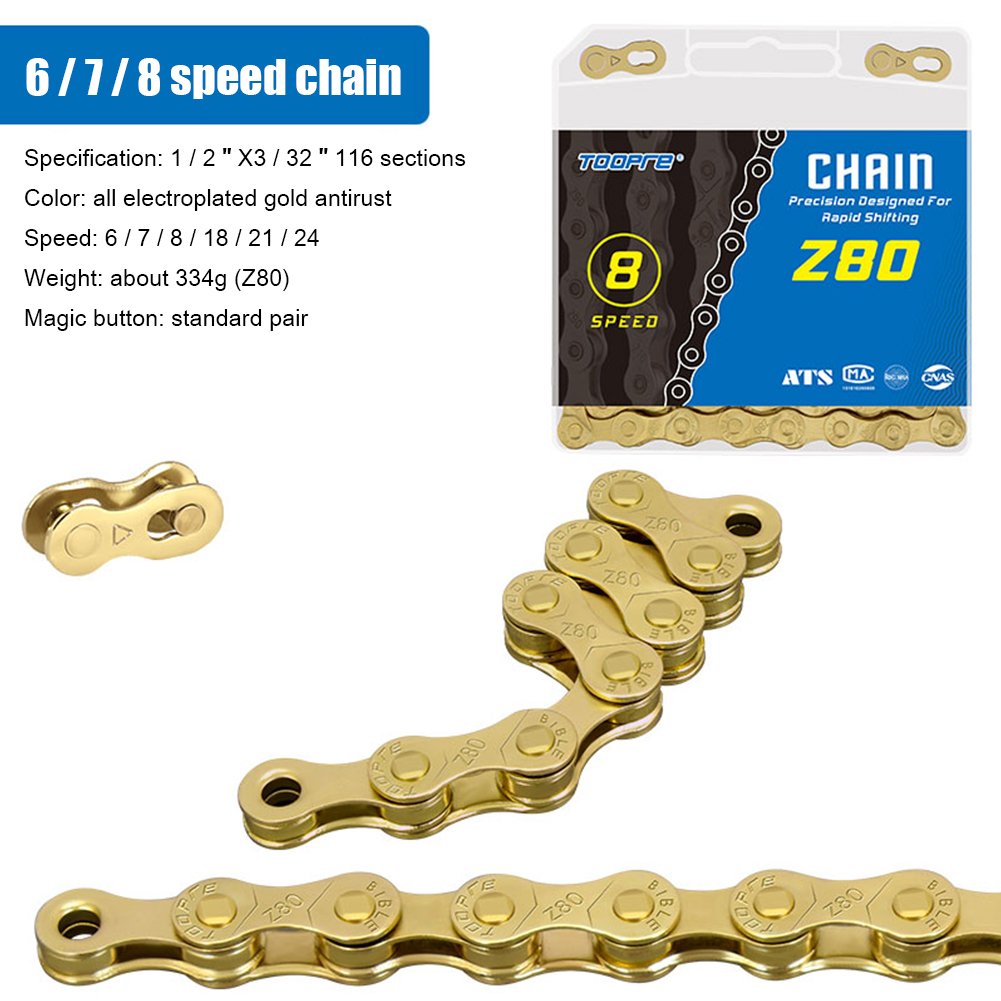 Bike Bicycle Chain 6 7 8 9 10 11 12 Speed Velocidade Electroplated Silver Chain Mountain Road Bike MTB Chains Part 116 Links: Navy Blue