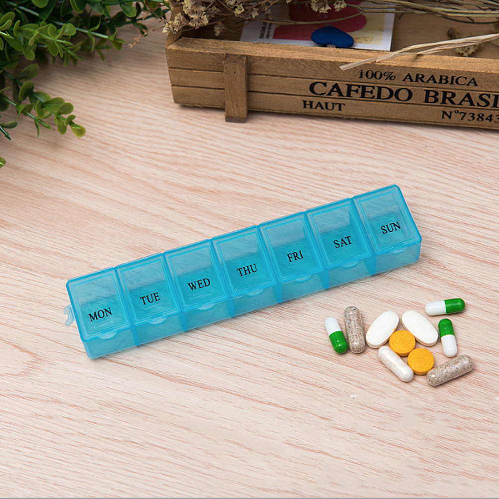7 dage ugentligt tablet pille medicin opbevaringsboks pille splitters medicin container arrangør tslm 2