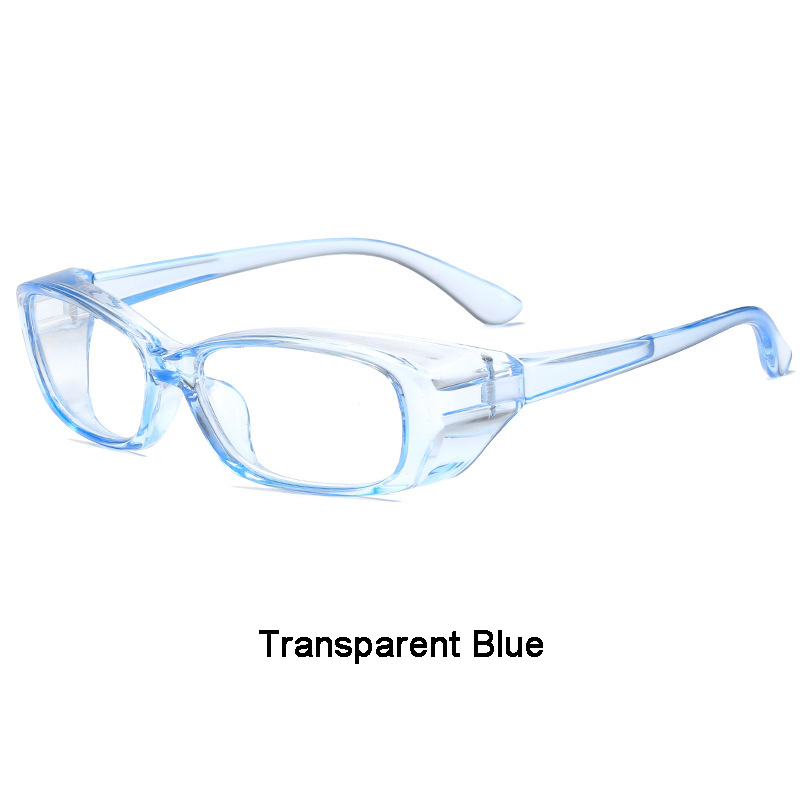 AIELBRO Cycling Glasses Anti Fog Goggles Protective Glasses Side Shields Anti Blue Light Protection Eyewear Sunglasses for Men: Transparent Blue