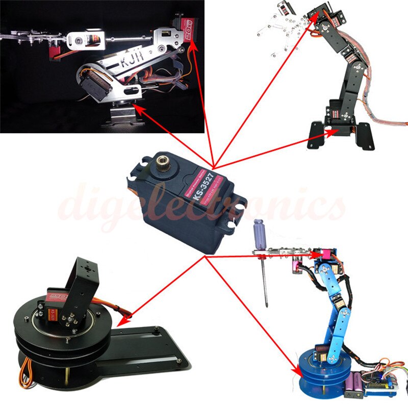 270 degree Robot Servo Metal Digital Servo KS-3527 High Torque Steering Gear for Arduino Robot Arm DIY Model Accessories