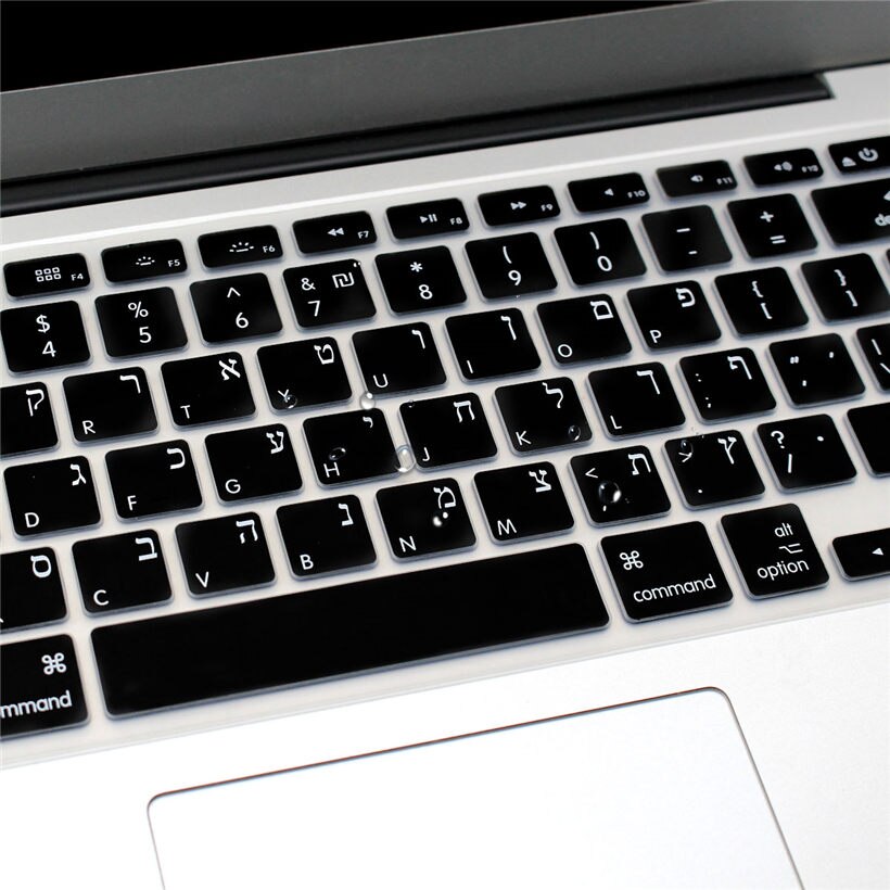 Universal Hebrew Keyboard Cover for Macbook Air 13 A1466 Pro Retina 13 15 CD ROM A1278 A1398 Hebrew EU US Silicon Keyboard Skin