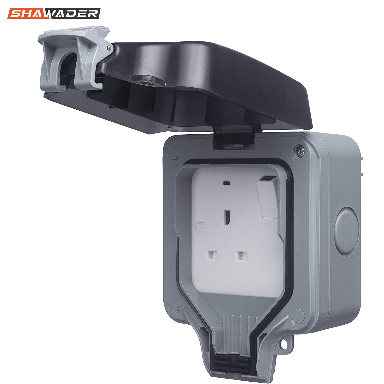 UK Wall Outlet Masterplug WP21 13A 1 Gang Storm Weatherproof Outdoor Switched Socket Double Pole IP66 Rated for Kitchen Washroom