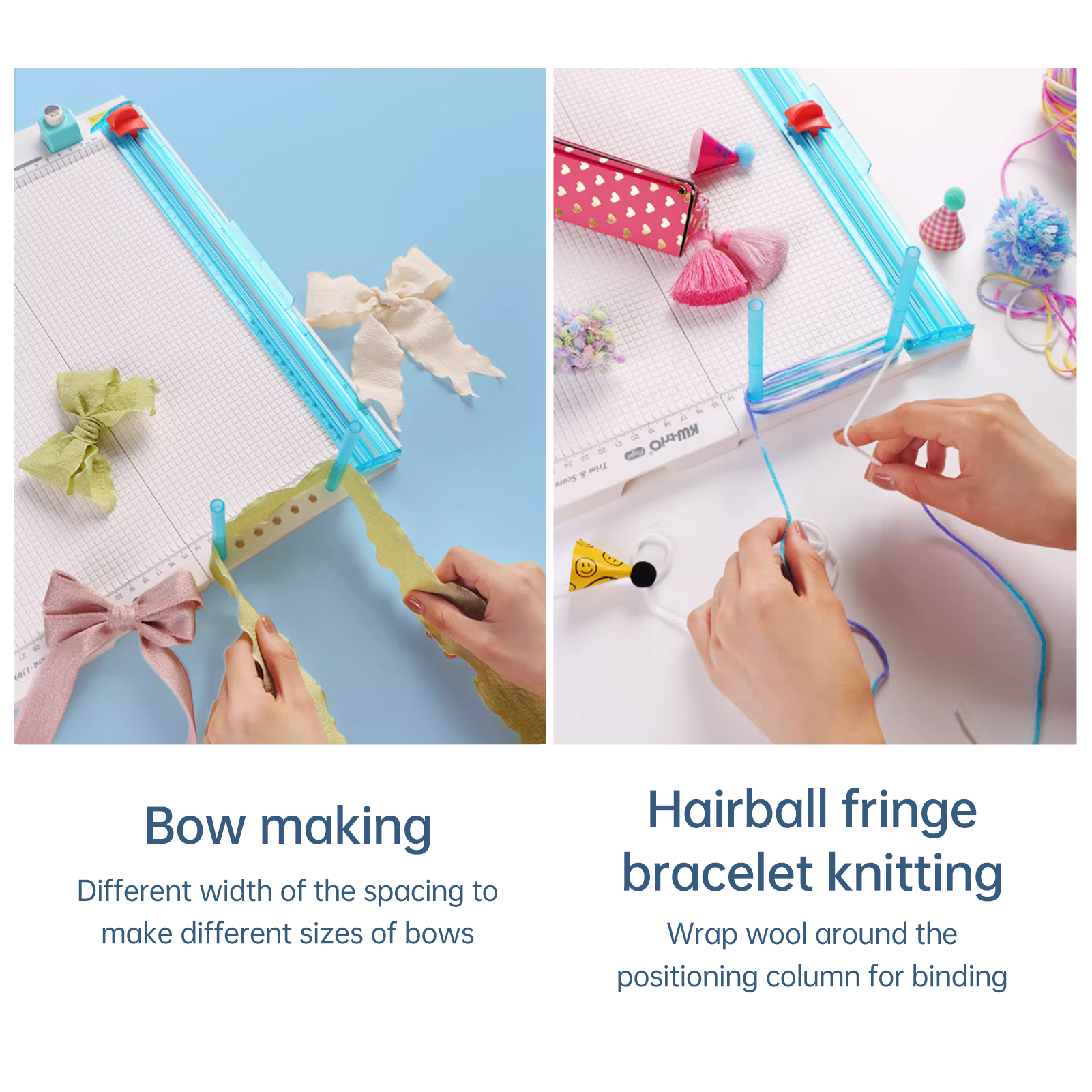 KW-trio Paper Trimmer Scoring Board 7 in 1 Craft Paper Cutter Blades Scoring Tool w/ Paper Folding for Making Photo Scrapbooking