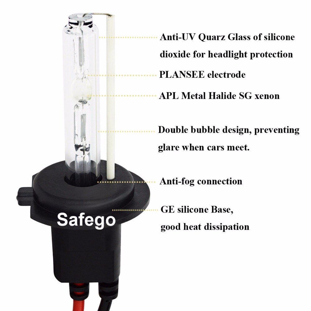 Safego motor AC 12V 55W kit de Xenón HID bombillas de faros H7 H11 H3 H4 H8 H9 H13 9004 9005 HB3 HB4 9006, 9007, 880, 881 H27 6000K