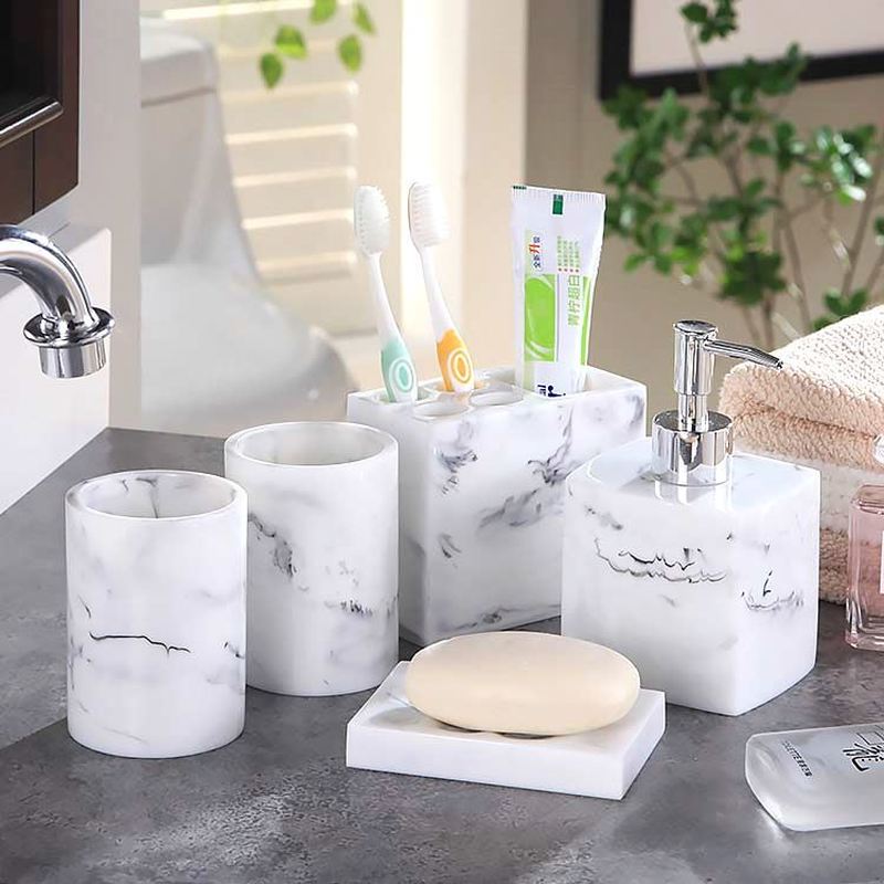 Diamond bathroom five-piece wash suit bathroom kits simple bathroom brushing cup mug cup set LO724410