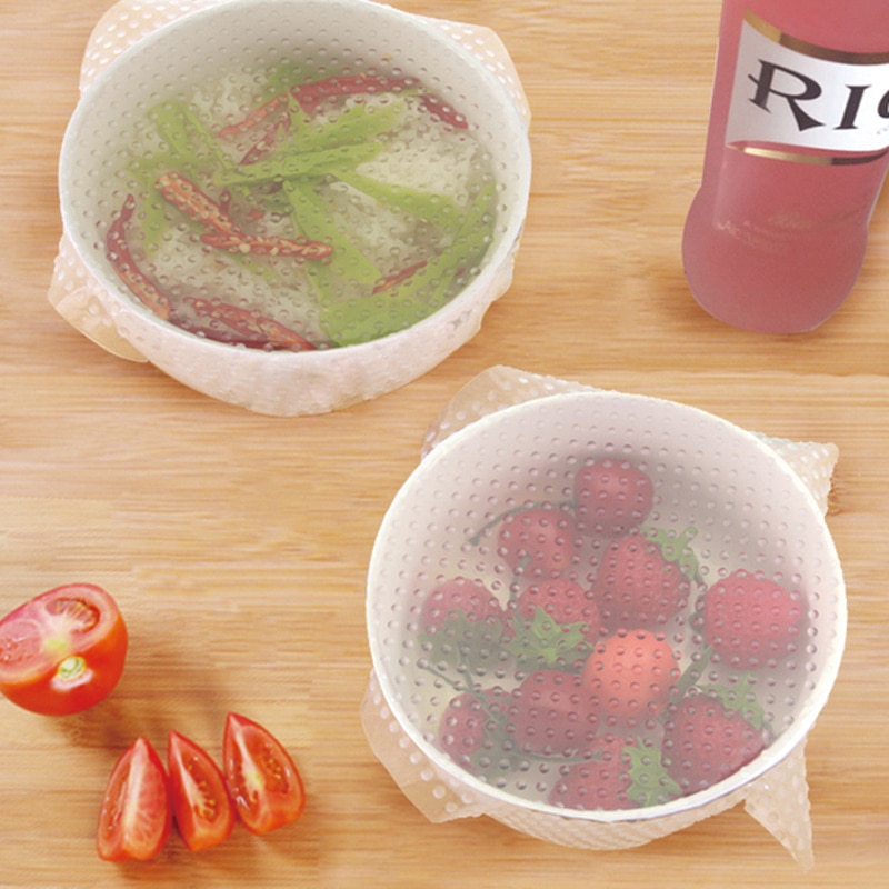 Silicone Food Wrap Clear Reusable Silicone stretch lids Multifunctional Seal Cover Food Fresh Keeping Wrap Kitchen Tools 3 Size
