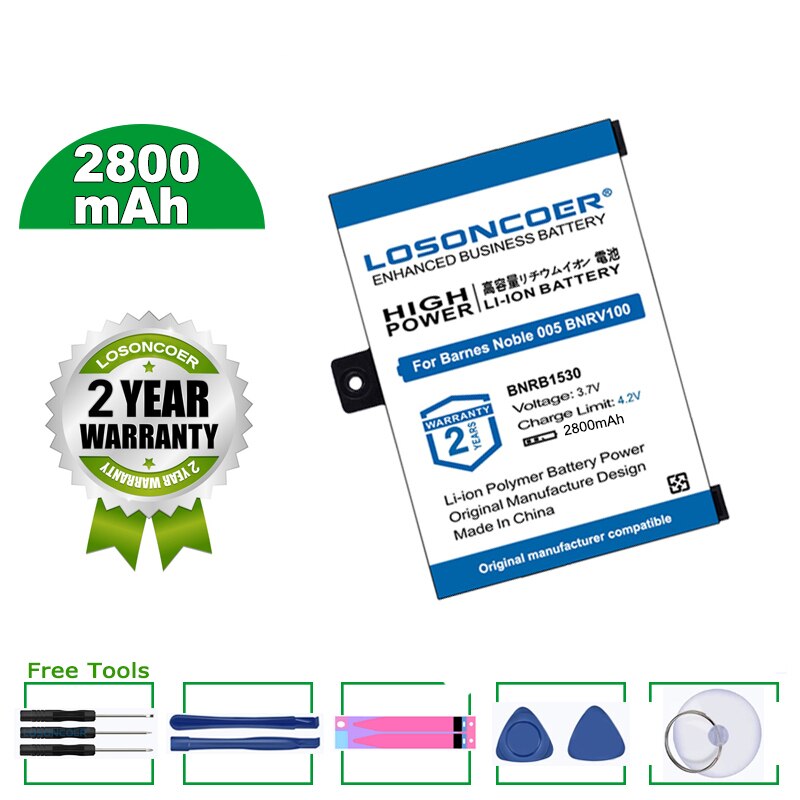 Losoncoer batterie 2800 mah bnrb 1530, bnrb 454261, bnrz 1000 für barnes noble 005, bnrv 100, bnrz 100, classic pocket book bnrb 45426101