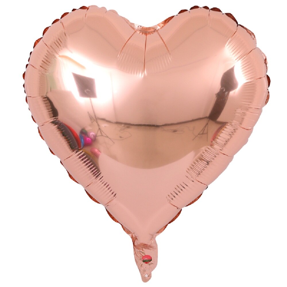5 stk / parti 18 inchrose guld 4d og hjerteballoner boble med guldkonfetti bryllupsfødselsdag fest dekoration helium forsyninger: 5 stk 18 tommer hjerte