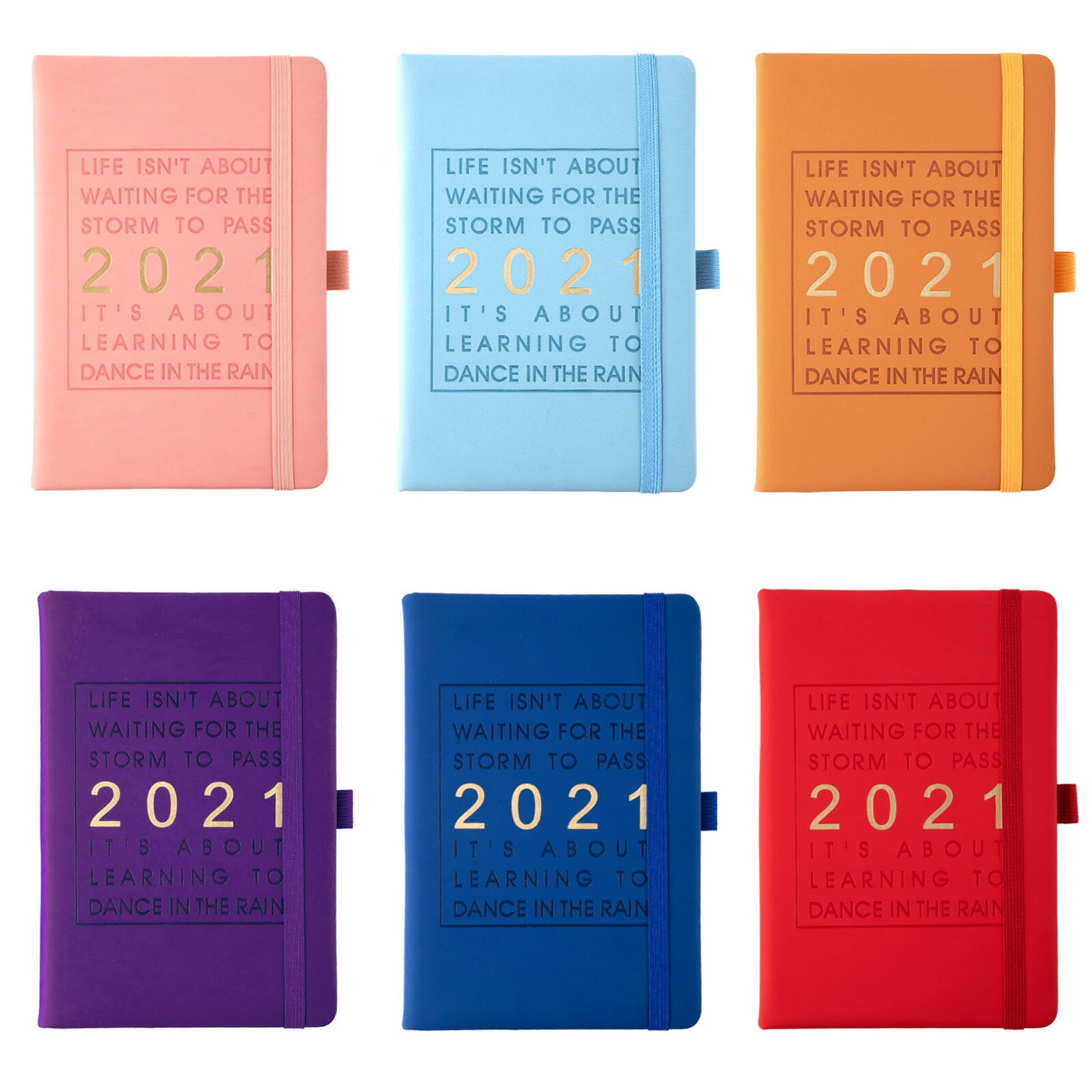 Daily Schedule Planner Calendar Notebook with Elastic Band Pen Holder for Home Office Students Supplies A5 Size