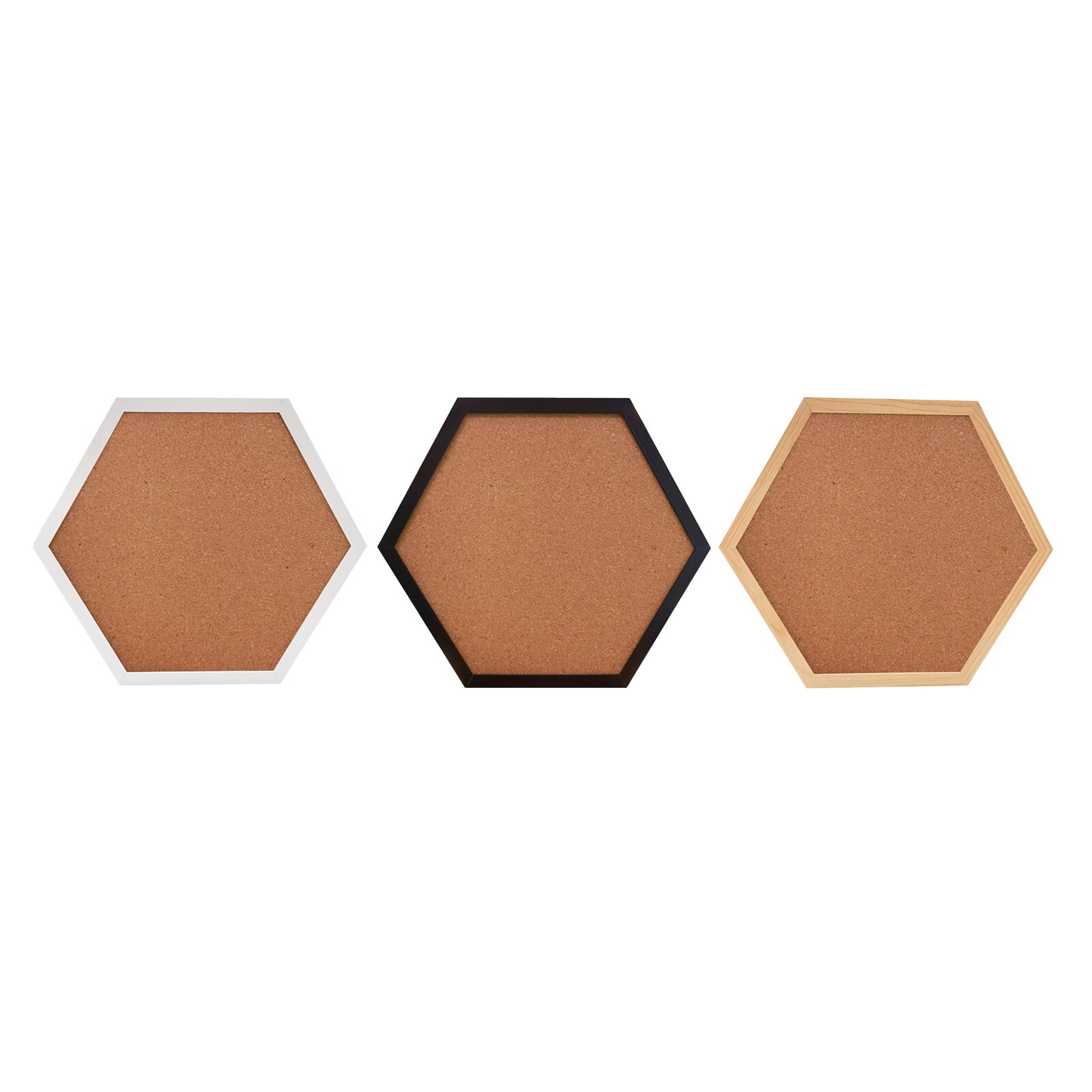 Multifunction Cork Board Office Home Wood Photo Background Hexagon Stickers Wall Message Drawing Bulletin