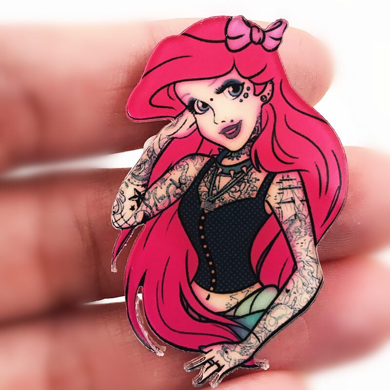 1Pcs Tattoo Acryl Broche Icoon Badge Mooie Pin Voor Kids Party Bag Decor: Geel