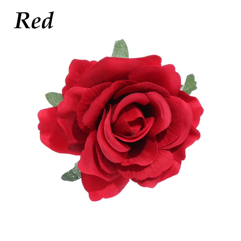Alfinetes para Cabelo para Mulheres, Flor De Seda, Pérola Grampos De Cabelo, Noiva Capacete, Broche De Flores De Dama De Noiva, Festa De Casamento, Presilhas: Vermelho Rosé