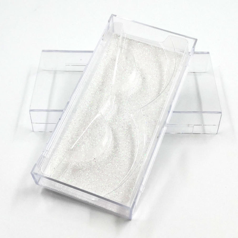 Portable vide étui à cils Transparent acrylique coque en diamant faux cils boîte de rangement en plastique boîte d'emballage de cils avec plateau: G