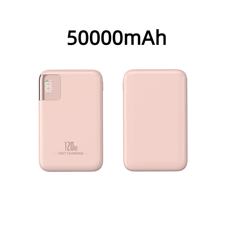 Power Bank 100000mAh 120W - Super PD 20W Pikalataus - Digitaalinen Näyttö - Kannettava: Läpinäkyvä