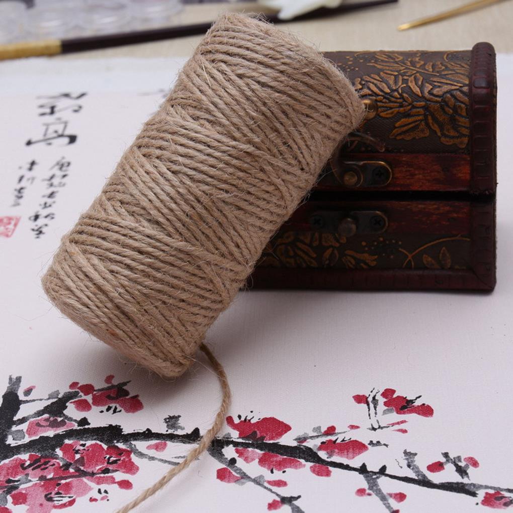 150M Natural Jute Twine Burlap String Hemp Rope Party Wedding Wrapping Cords Thread DIY Scrapbooking Florists Craft Decor