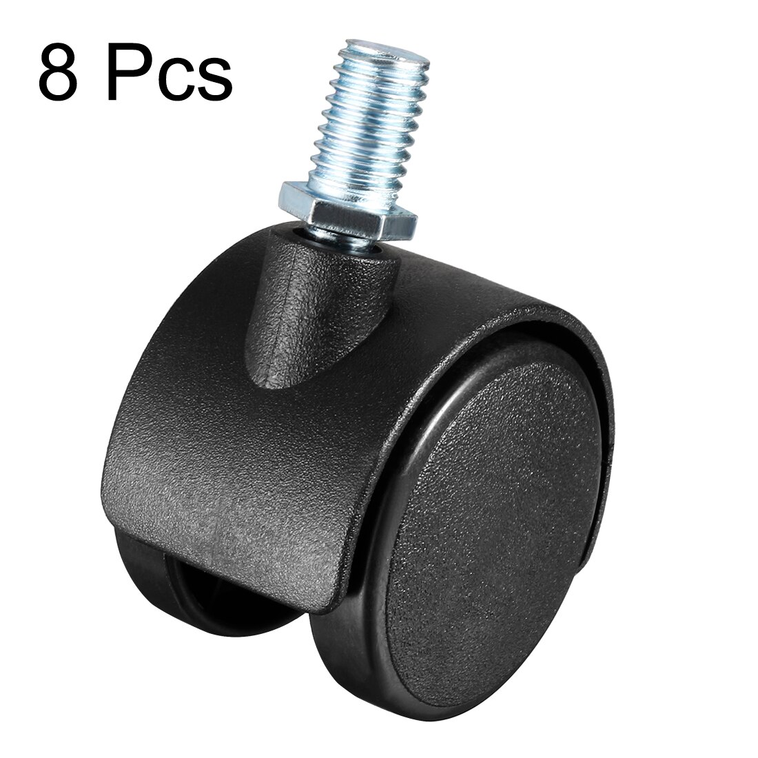 uxcell 8 Pcs 40mm 1.5-inch Swivel Caster Wheels Nylon 360 Degree Threaded Stem Caster Wheel, M8 x 15mm, 33lb Capacity