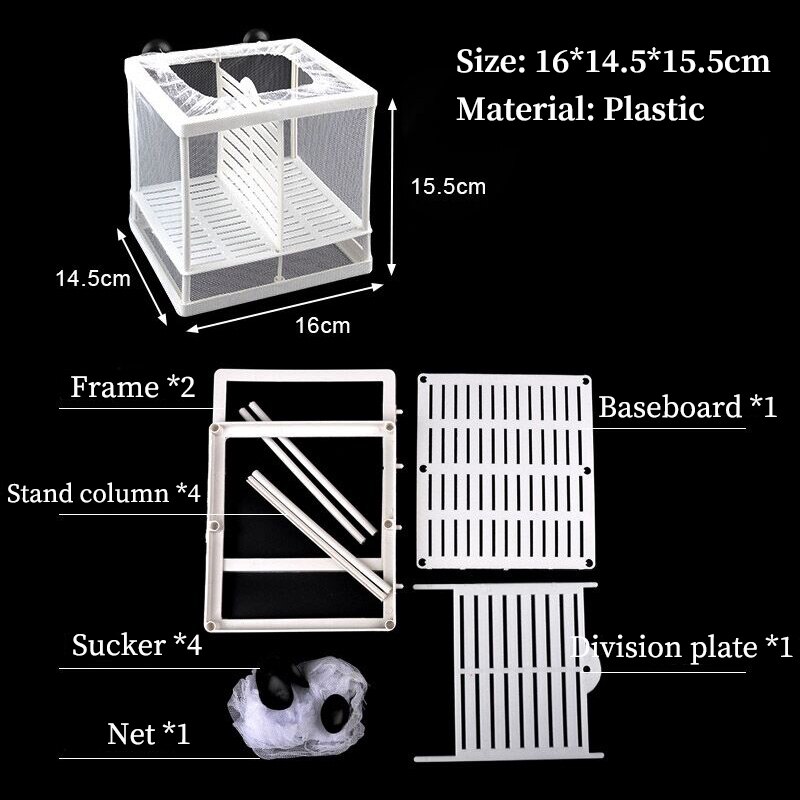 1 Pc Aquarium Fish Breeding Breeder Box Baby Fish Hatchery Isolation Net Fish Tank Incubator Box Hanging Aquarium Accessories