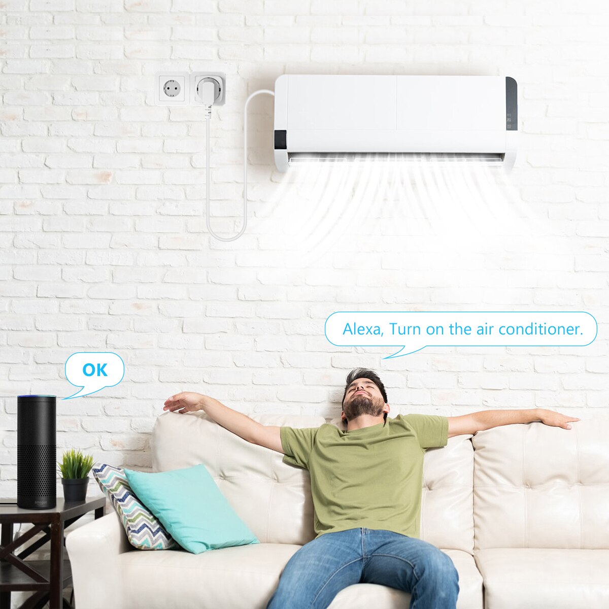 Smart Home Apple Homekit/Tuya Smart Socket EU Plug Network WiFi Outlet Use Siri Voice Control and Compatible Alexa /Google Home