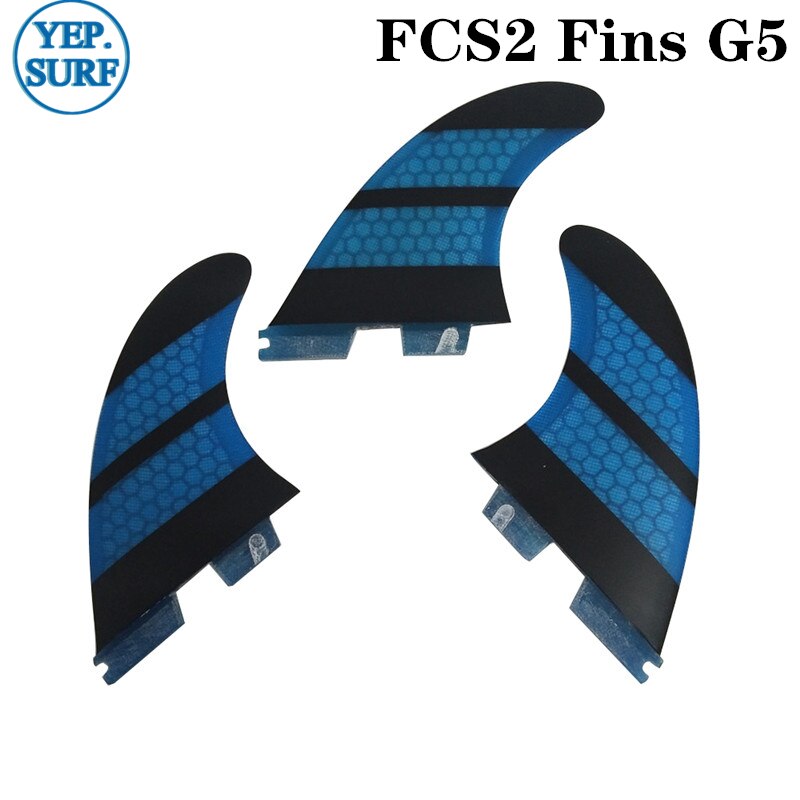 Aletas de Surf FCS2 G3/G5/K2.1, juego de tres aletas triples, azul: 3pcs G5
