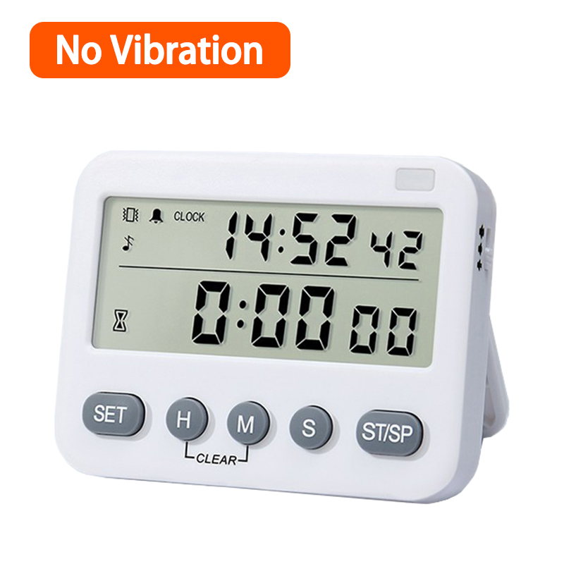Minuterie de cuisine numérique, compte à rebours, affichage LED HD, réveil multifonctionnel, son, Flash, rappel de vibrations, fonction de mémoire: Black