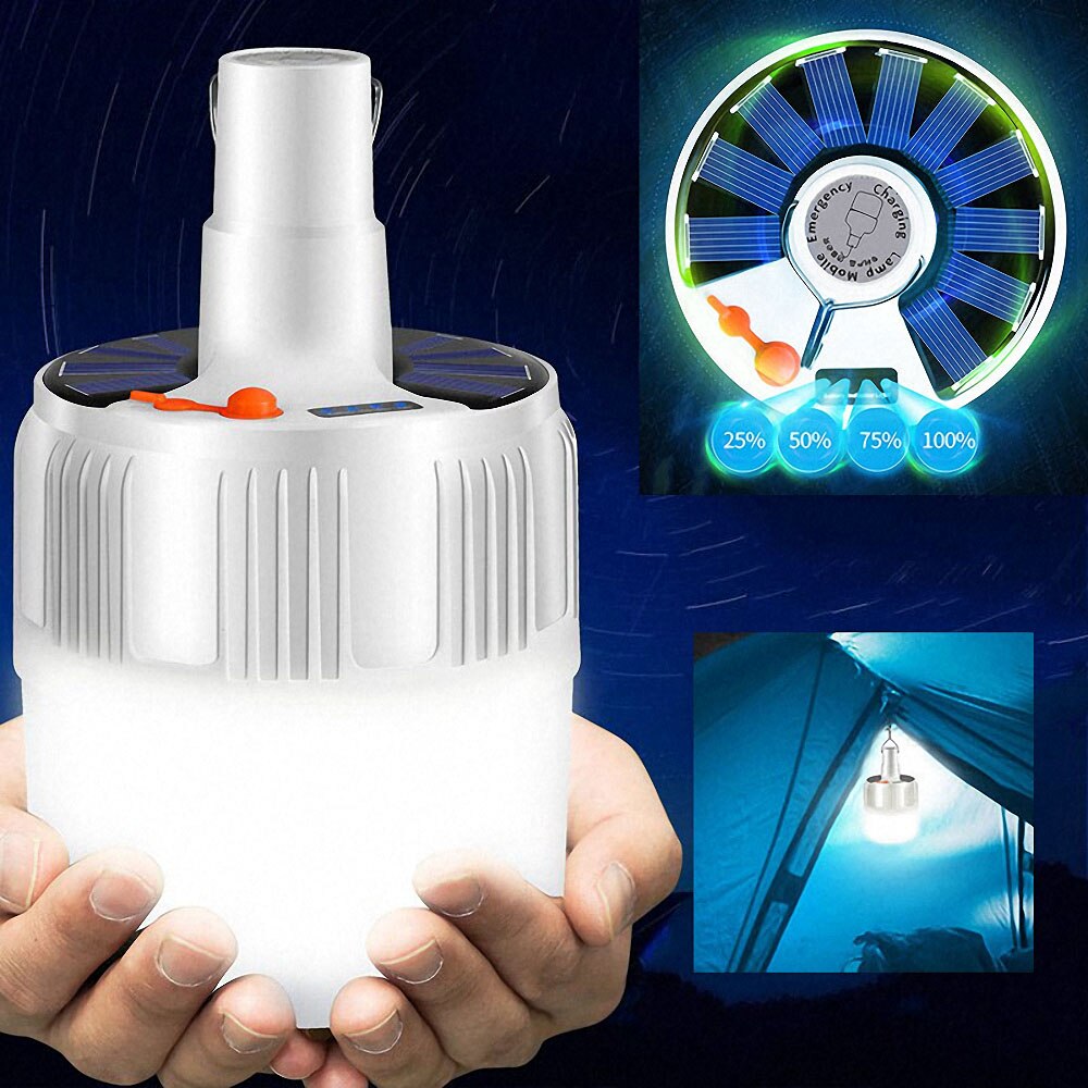 60/80/100w kampeerlampen voor buiten, op zonne-energie werkende led-lamp, batterijoplader, draagbare led-lantaarnlamp voor thuis, buiten, noodverlichting voor tenten