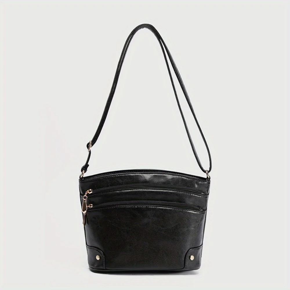 Klassieke effen kleur enveloptas Emmertas zomer meerlaagse schoudertas retro klassieke tas met grote capaciteit: Coffee