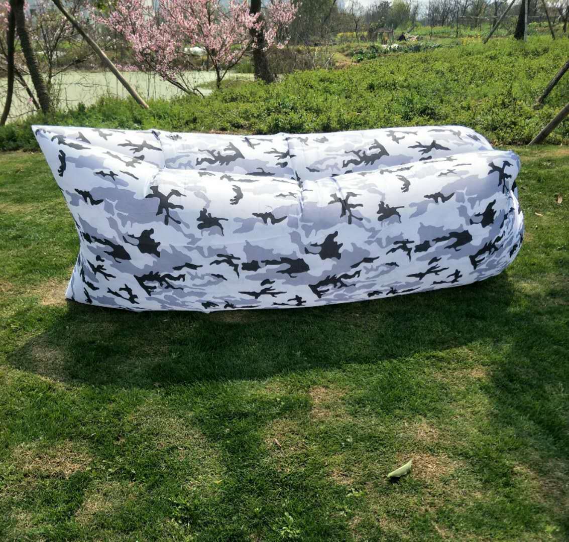 Outdoor Inflatable Sofa Lazy Portable Beach Picnic Travel Camouflage Air Ieisure Recliner Garden Furniture: F
