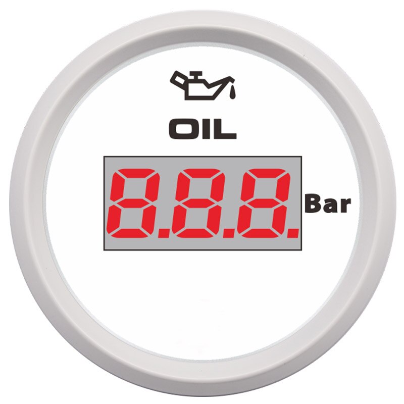 52 mm Digital Engine Oil Pressure Indicator Oil Manometer IP 67 Waterproof for Engine Motorcycle Car Boat Oil Gauge piezometer: WW