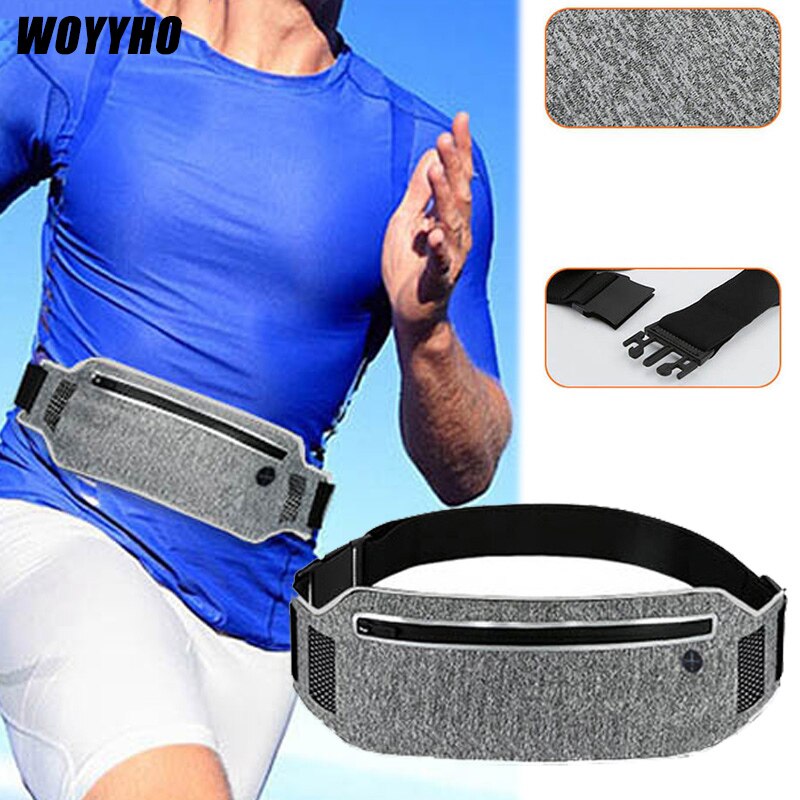 WOYYHO Ultra-Thin Running Waist Bag,Waterproof Outdoor Sports Belt Waist Bag,Unisex 6.5 Inch Mobile Phone Cycling Waist Pouch