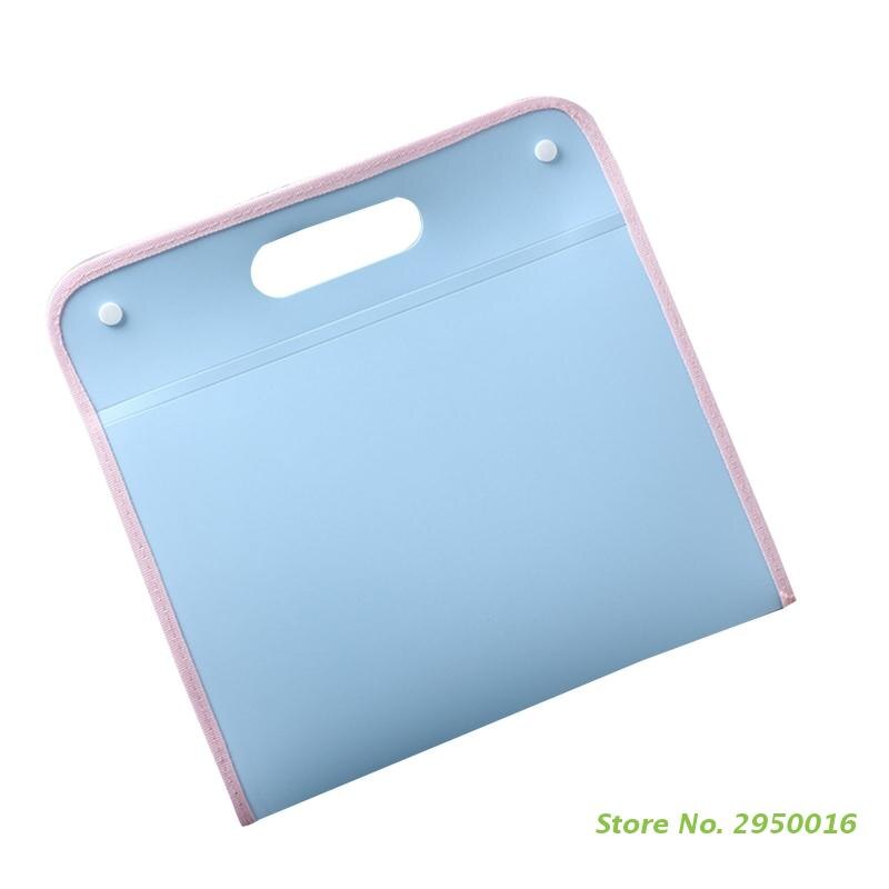 A4 13 Pocket Expanding File Folder Organizer with Dividers Letter Size Expandable Accordion Document Bag Business Briefcase: Light blue A