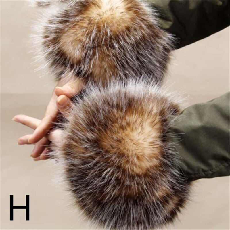 1 par kvinder vinter håndled varmere oversleeve varm og blød faux pels vindtæt arm armbånd armbånd arm ærmer: H