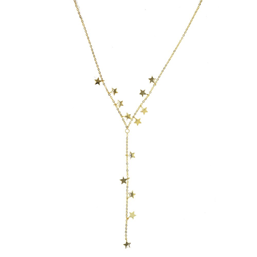 Collier en Y, pendentif étoiles en cuivre, pendentif ras du cou, bijoux dorés, ajustable, SEXY, à la , pour femmes, déclaration