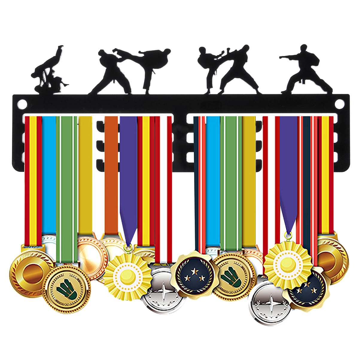 3 lag medalje hængende holder rack bøjle beslag væg medaljer display kroge taekwondo konkurrence udfordring hjemmekontor væg