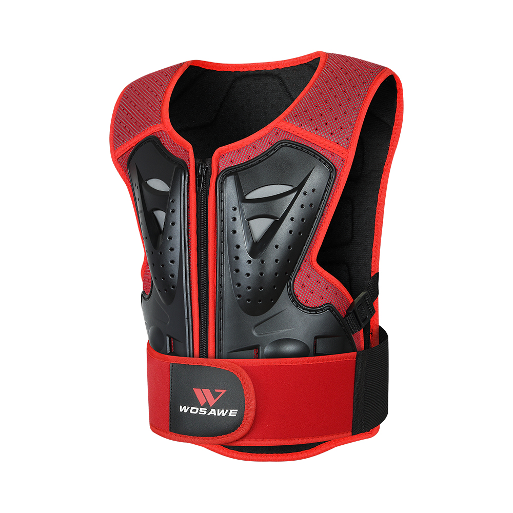 WOSAWE 4-12 years old Kids Full Body Sports Armor Suits Skate Bike Skating Scooter Rider children Protective Armor set: Red Armor