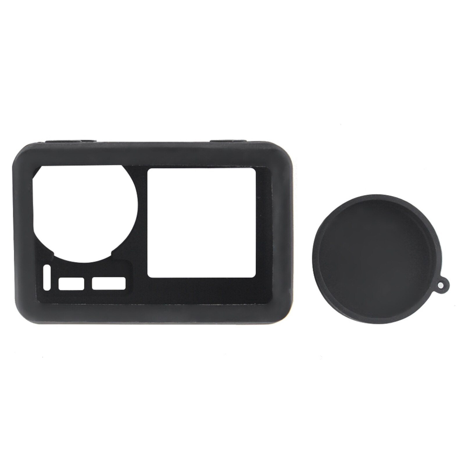 PULUZ-funda protectora de silicona con lente para DJI Osmo Action, funda suave
